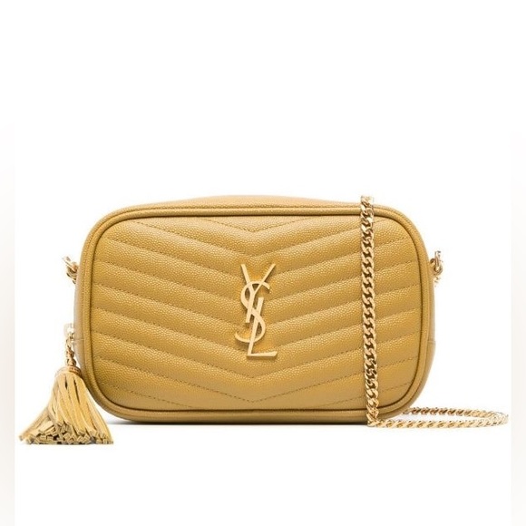 Saint Laurent Bags Ysl Lou Quilted Crossbody Bag In Warm Mustard